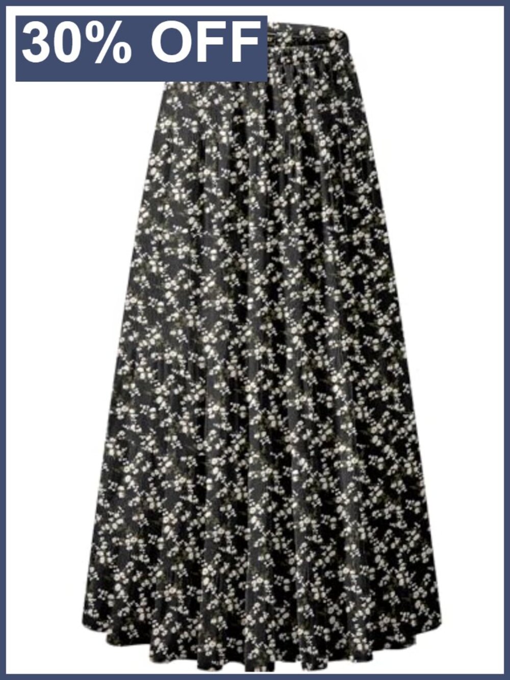 Women's Chiffon High Waist Pleated A-Line Maxi Skirt